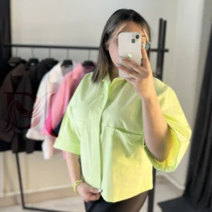 شومیز باکسی دو جیب لینن